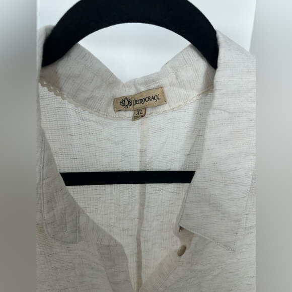 NWNT | Democracy Button Up Top | Beige | XL - Picture 2 of 2